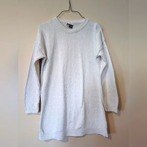 County Seat, white, vintage cotton, knitted, sweater, detaled hem and cufs, siz